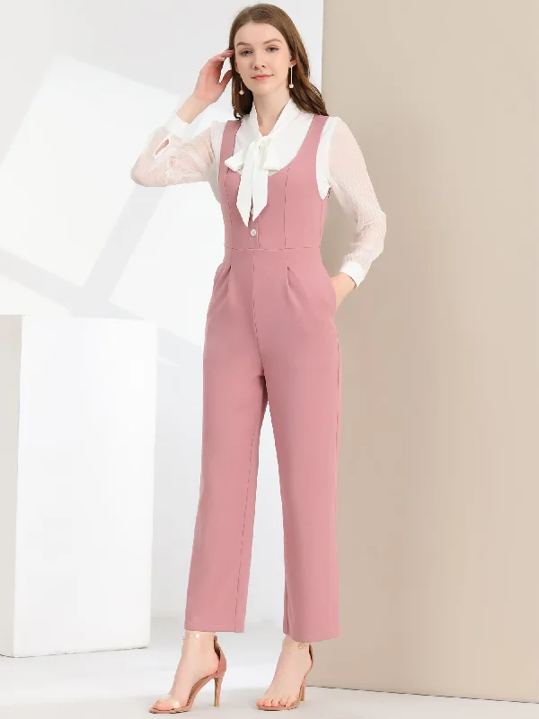 Comfortable Clothes High Waist Casual Wide Leg Pants Overalls Jumpsuit