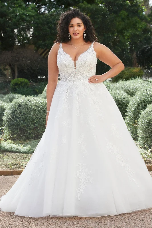 Women's Trendy Casual Clothes Wedding Dresses For Woman Plus Size Elegant V Neck Sleeveless Backless Bridal Gowns A Line Vestidos Novias Boda Women's Trendy Casual Clothes Wedding Dresses For Woman Plus Size Elegant V Neck Sleeveless Backless Bridal Gowns A Line Vestidos Novias Boda