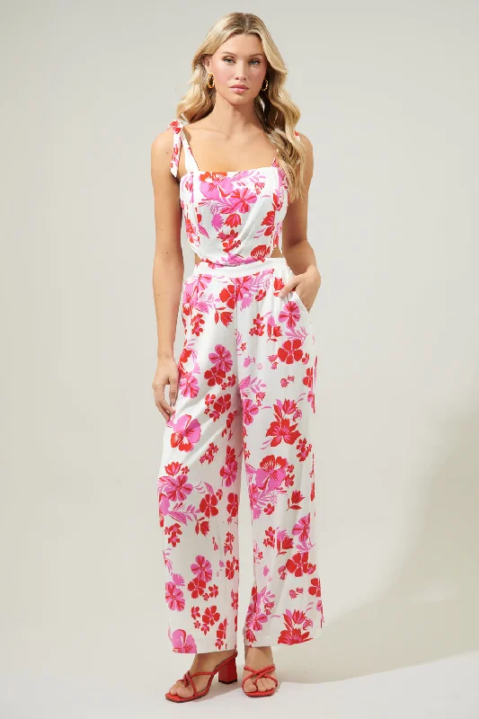 Classic Clothes For Women Maui Floral Harley Cutout Jumpsuit