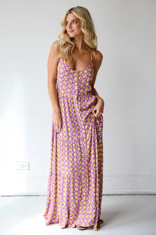 Unbeatable Deals FINAL SALE - Easily Radiant Purple Tiered Maxi Dress