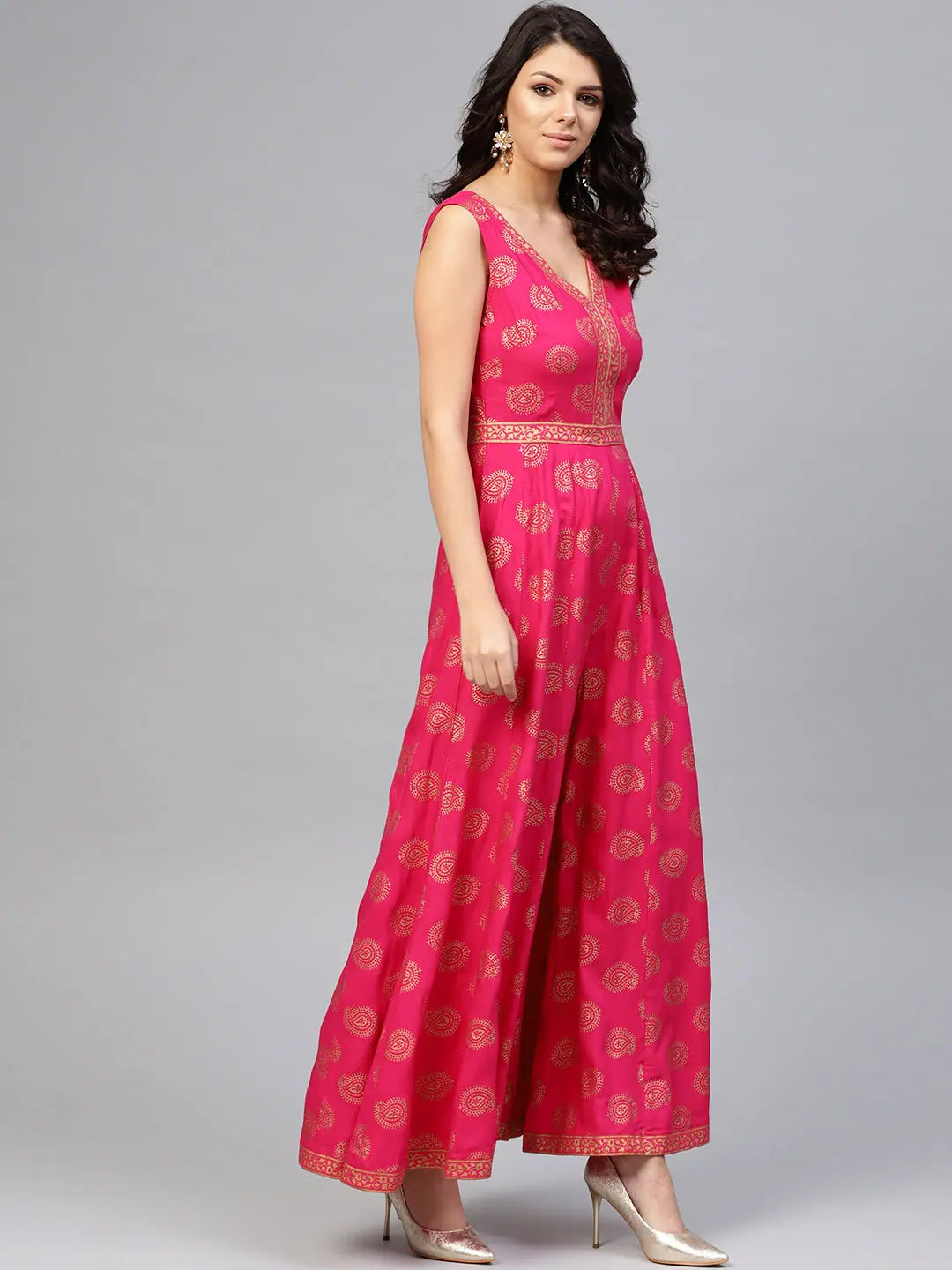 Graceful Fashion Women Solid Standard Pink Jumpsuits & Sets