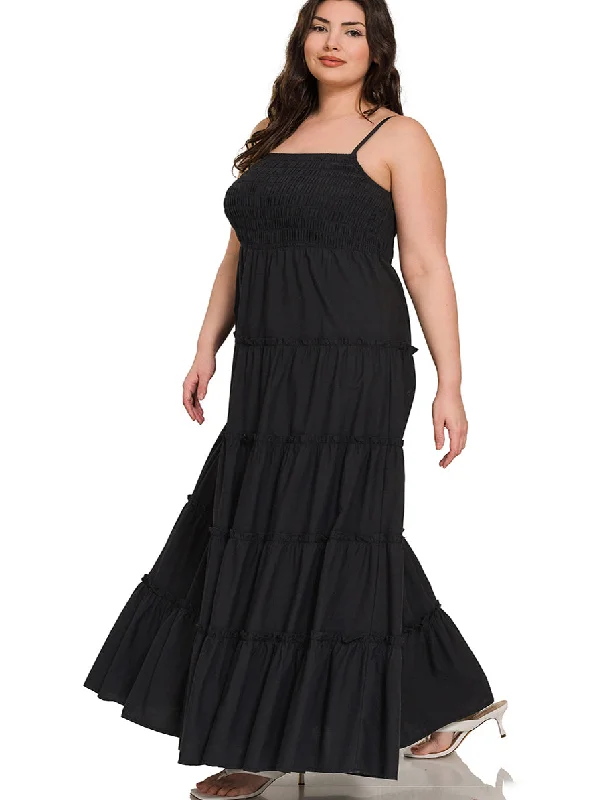 Women's Vintage-Inspired Clothing Alora Plus Size Maxi Dress in Black