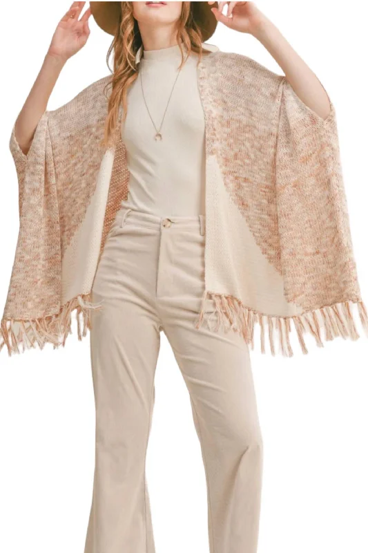Women's Trendy Clothing New Energy Fringe Cardigan In Ivory Ginger