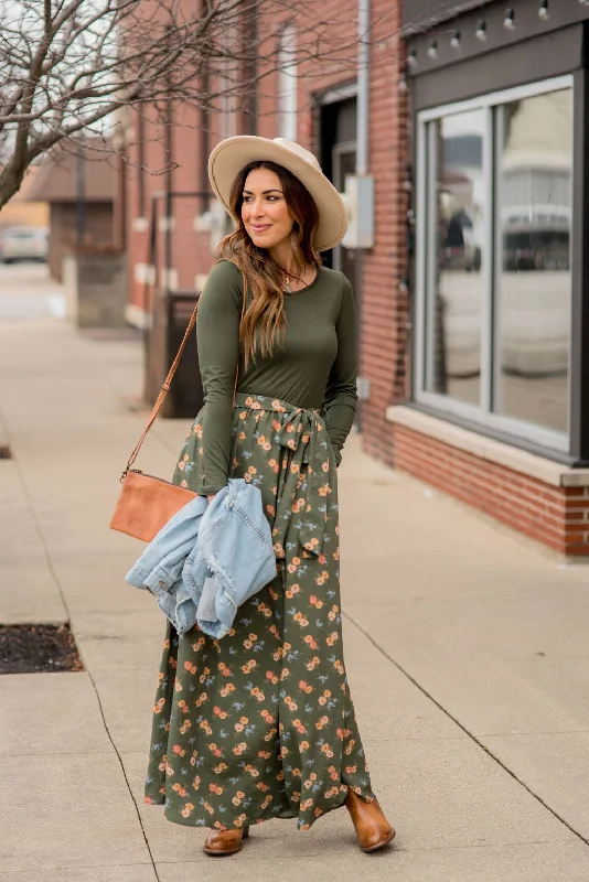 Hot Brand Discounts Blossoms Bottom Long Sleeve Maxi