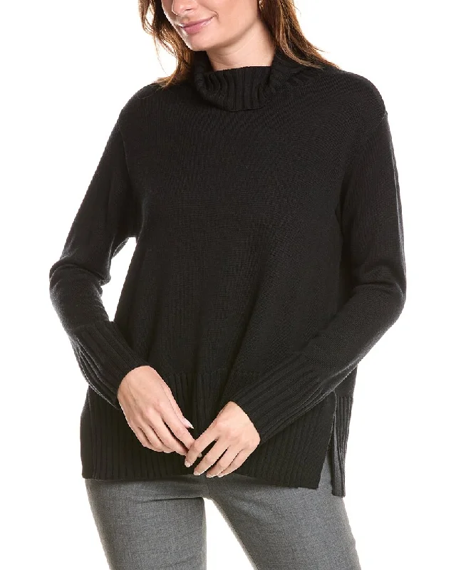 Women's Comfortable Clothes For Weekends EILEEN FISHER Turtleneck Wool Pullover