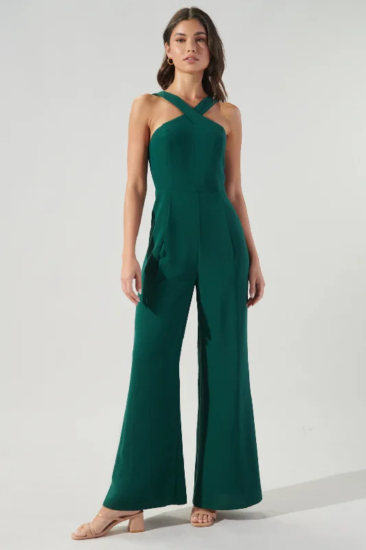 Women's Relaxed Clothes Caline Cross Neck Jumpsuit