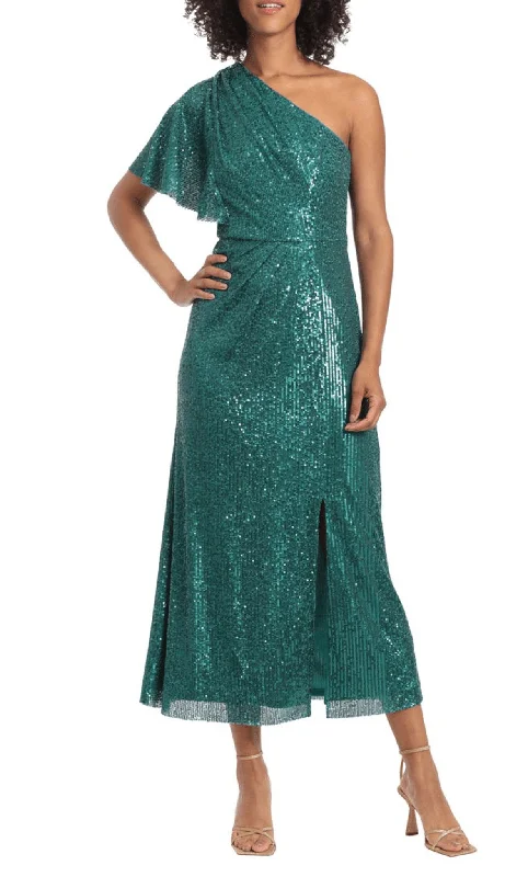 Laid-Back Elegance Maggy London G5510M - Sequined Asymmetrical Dress