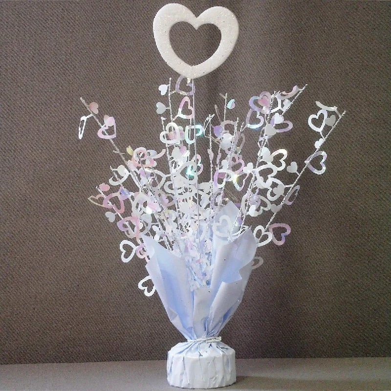 High-Fashion Women's Clothing Iridescent White Hearts Balloon Weight