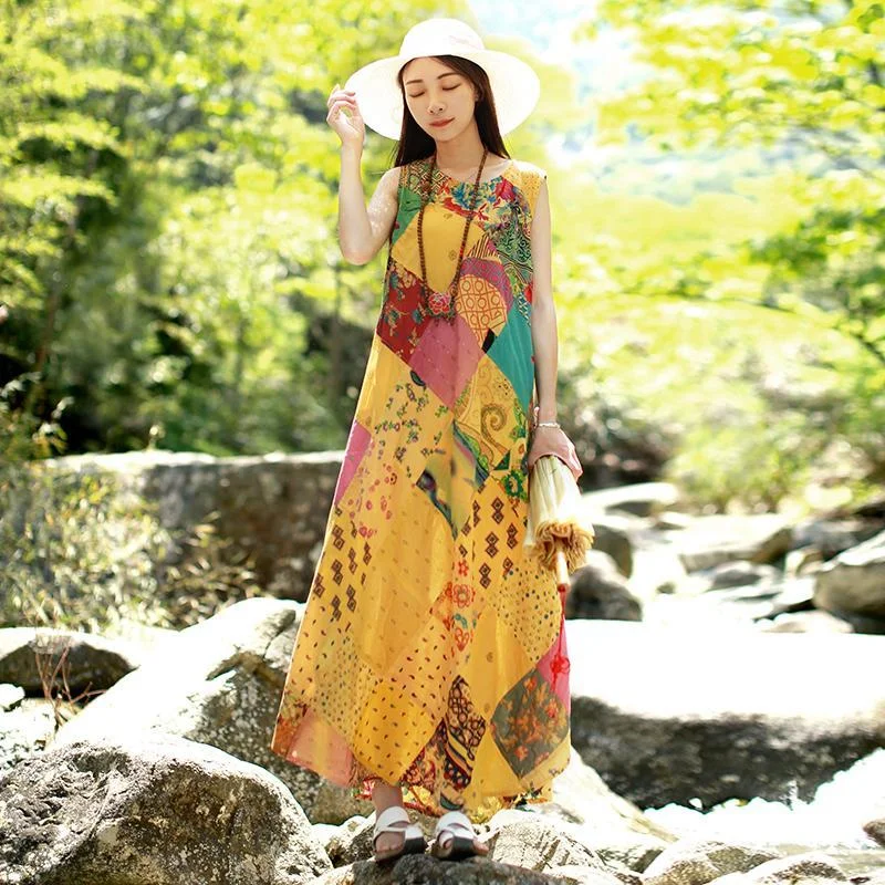 Women's Clothing Sweet Dreams Patchwork Hippie Dress