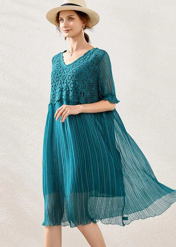 Women's Cozy Clothes Women Peacock blue Chiffon A Line Spring Long Dresses Short Sleeve Women's Cozy Clothes Women Peacock blue Chiffon A Line Spring Long Dresses Short Sleeve