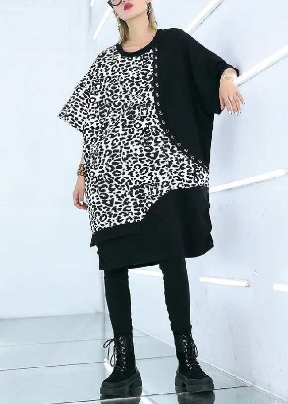 Fashionable Women's Clothing French black Cotton dresses patchwork oversized summer Dresses Fashionable Women's Clothing French black Cotton dresses patchwork oversized summer Dresses