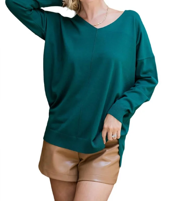 Women's Formal Event Clothing Oh How Sweet It Is Sweater Plus Size In Hunter Green