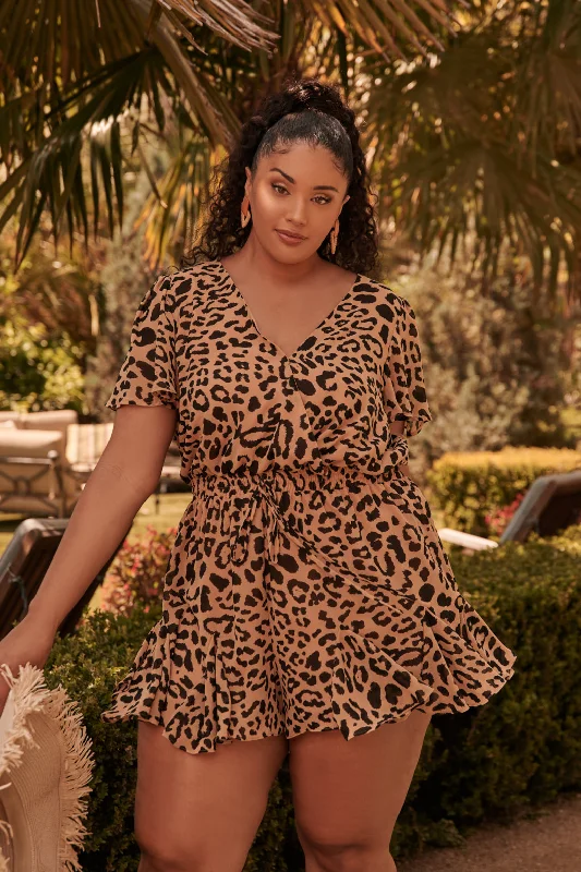 Women's Formal Clothes Java Leopard Babygirl Romper Curve