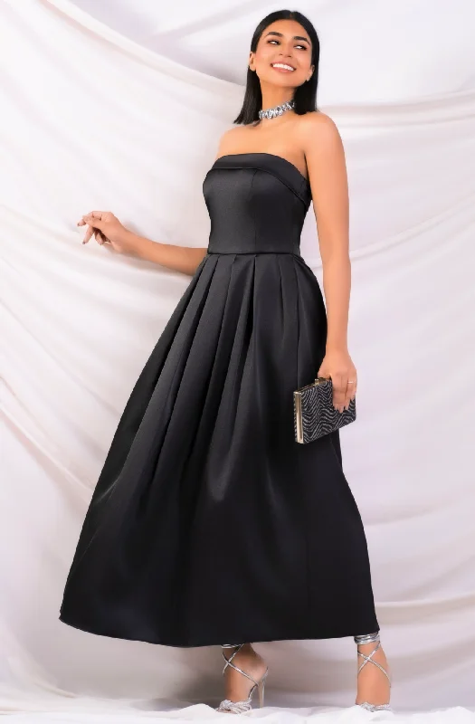 Women's Trendy Clothes Strapless Satin Maxi Dress