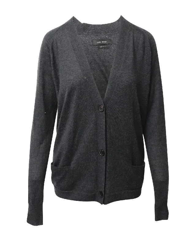 Women's Contemporary Clothing Isabel Marant Cardigan in Dark Grey Cashmere