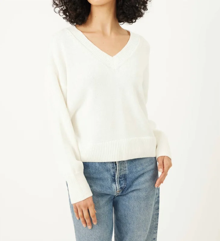 Women's Clothes For Outdoor Events Nova V Neck In Chalk