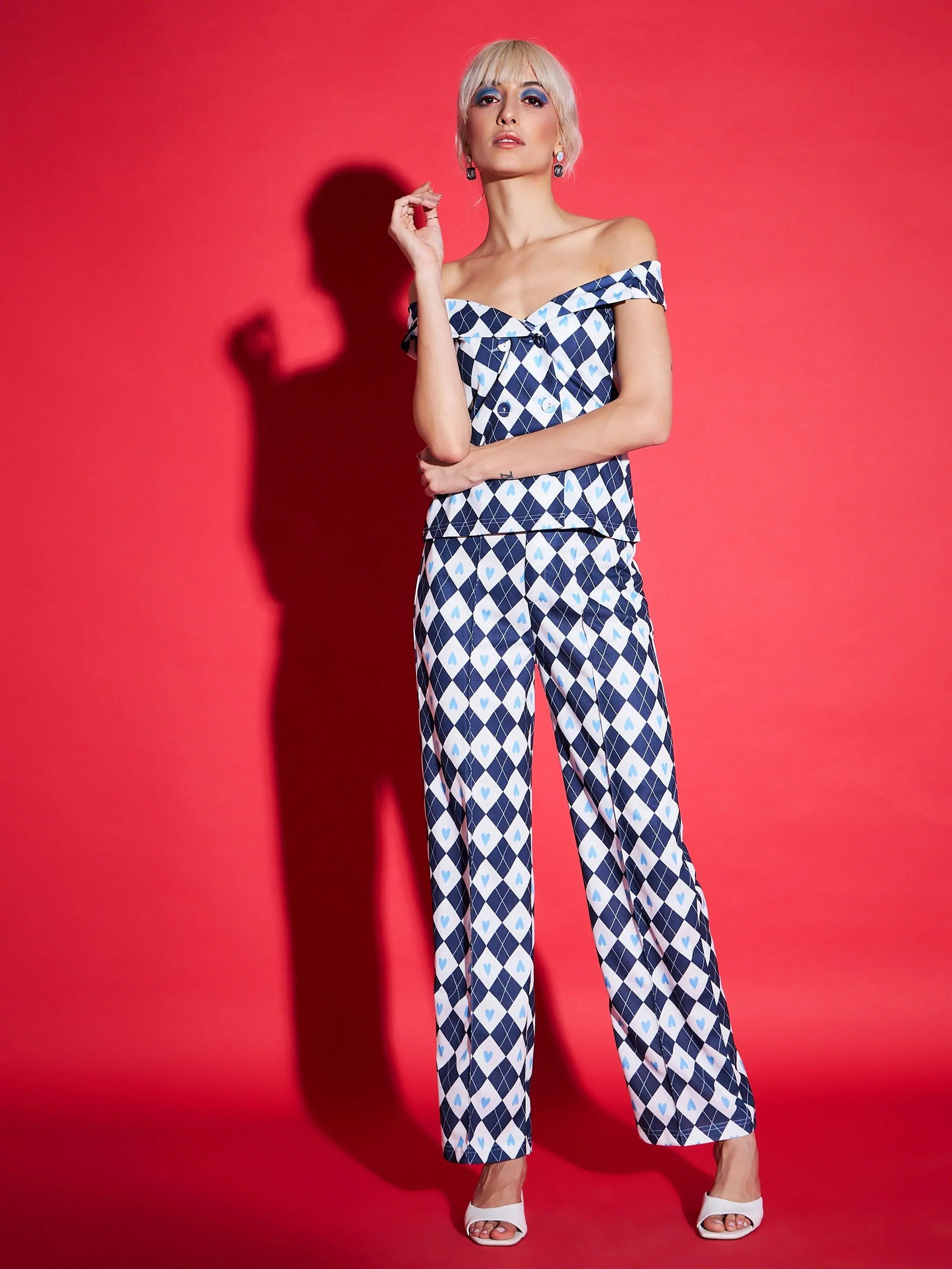 Women's Clothes Women Printed Standard Navy Jumpsuits & Sets