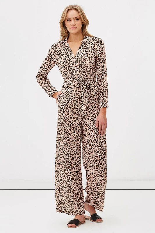 Flash Discount Charlie Holiday  WOMENS FELINE JUMPSUIT LEOPARD PRINT