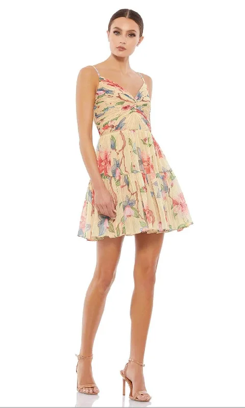 Sustainable Fashion Clothing For Women Ieena Duggal - 70204I Ruched Bod Floral Short Dress Sustainable Fashion Clothing For Women Ieena Duggal - 70204I Ruched Bod Floral Short Dress