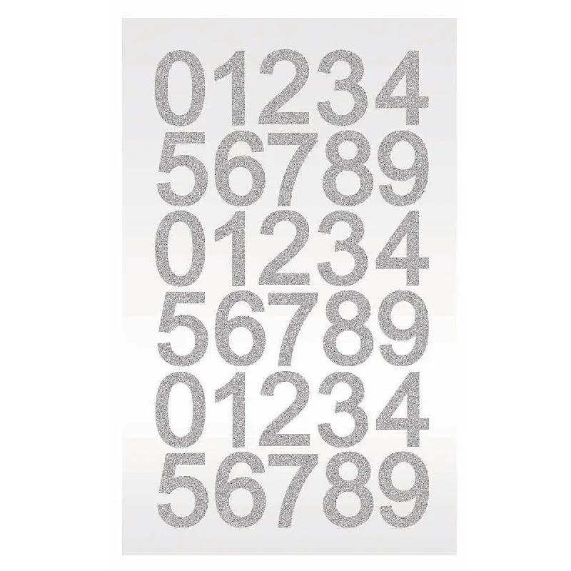 Luxury Women's Clothing Diamonds Stickers - Numbers - Silver