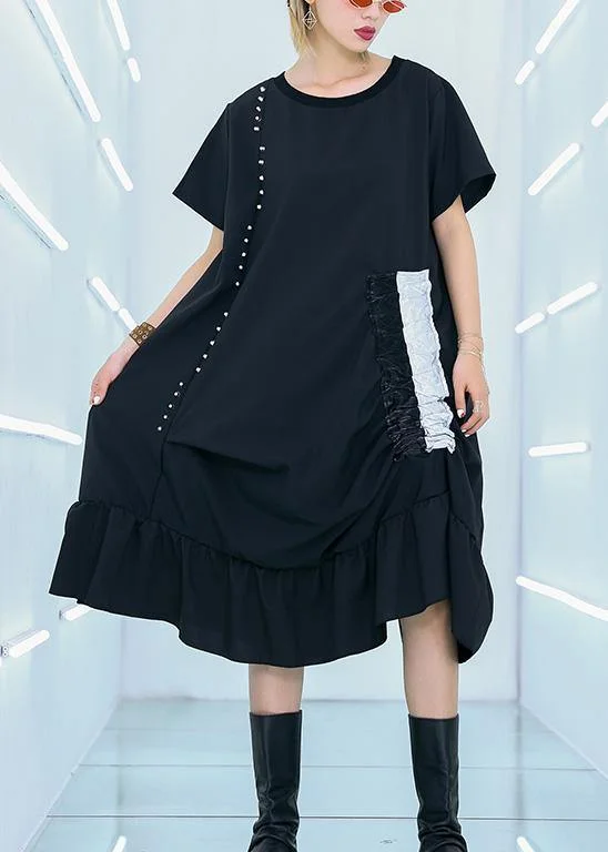 Women's Everyday Clothes Simple black cotton quilting clothes drawstring cotton summer Dresses Women's Everyday Clothes Simple black cotton quilting clothes drawstring cotton summer Dresses
