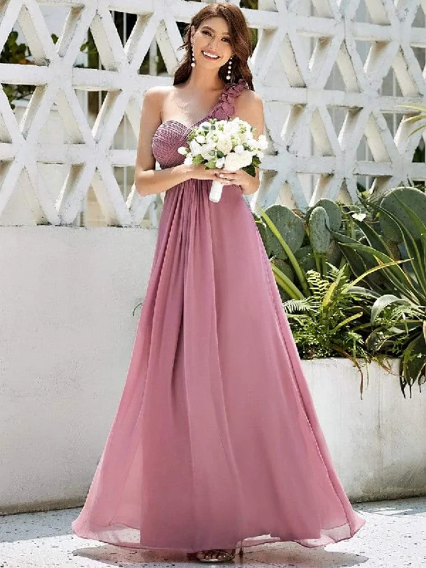 Women's Holiday Clothing Chiffon One Shoulder Maxi Long Bridesmaid Dresses for Women Women's Holiday Clothing Chiffon One Shoulder Maxi Long Bridesmaid Dresses for Women