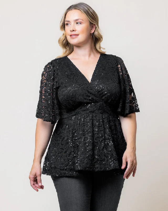 Comfortable Lounge Clothing Stardust Sequin Lace Top