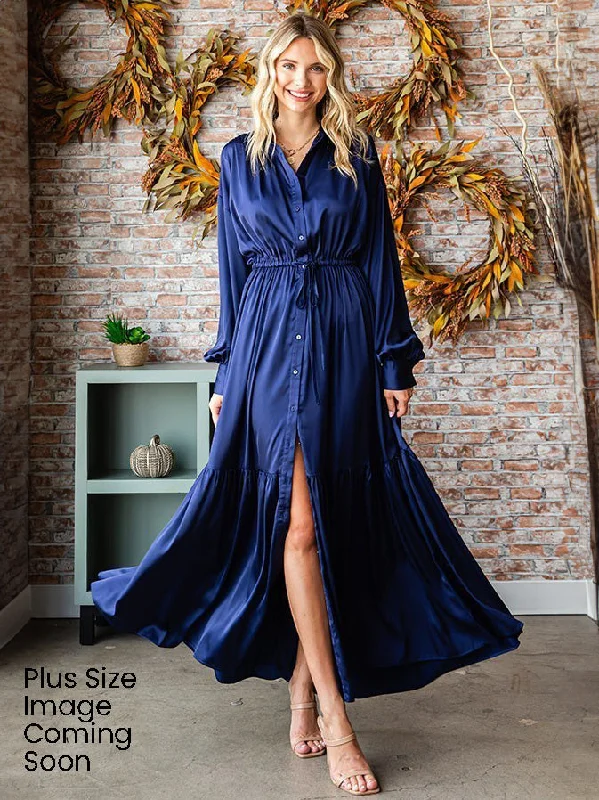 Women's Vacation Clothes Carmella Plus Size Satin Maxi Dress