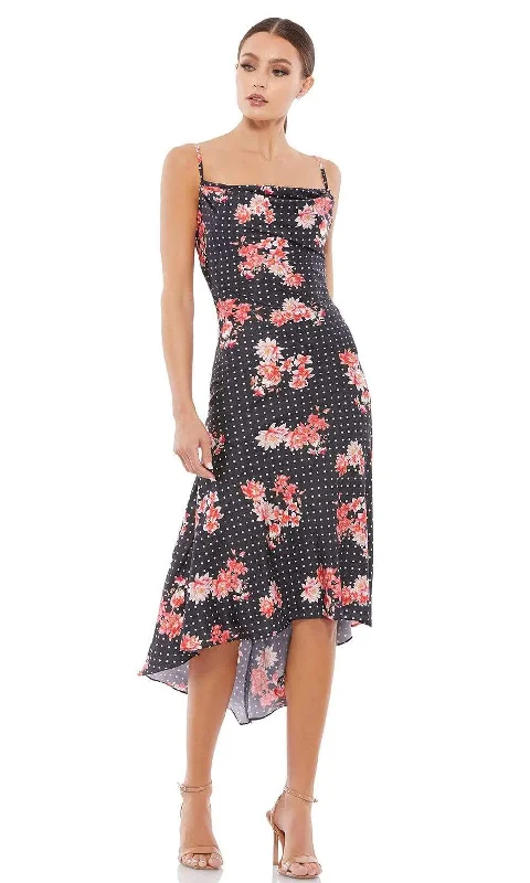 Sale On Clothing Ieena Duggal - 55392I Floral Printed Cowl Back Midi Dress