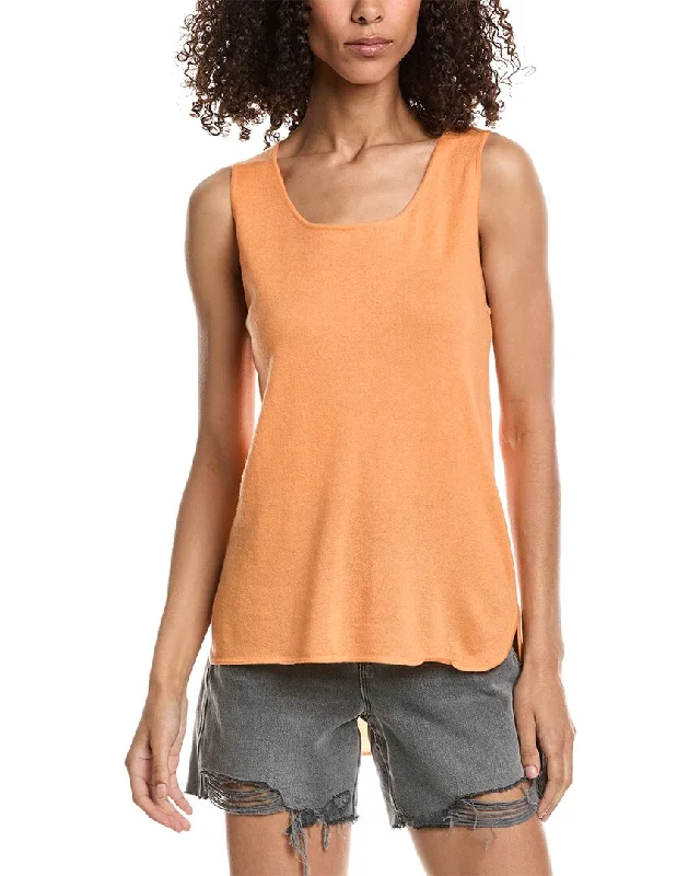 Classic Women's Clothing Styles InCashmere High-Low Cashmere Tank
