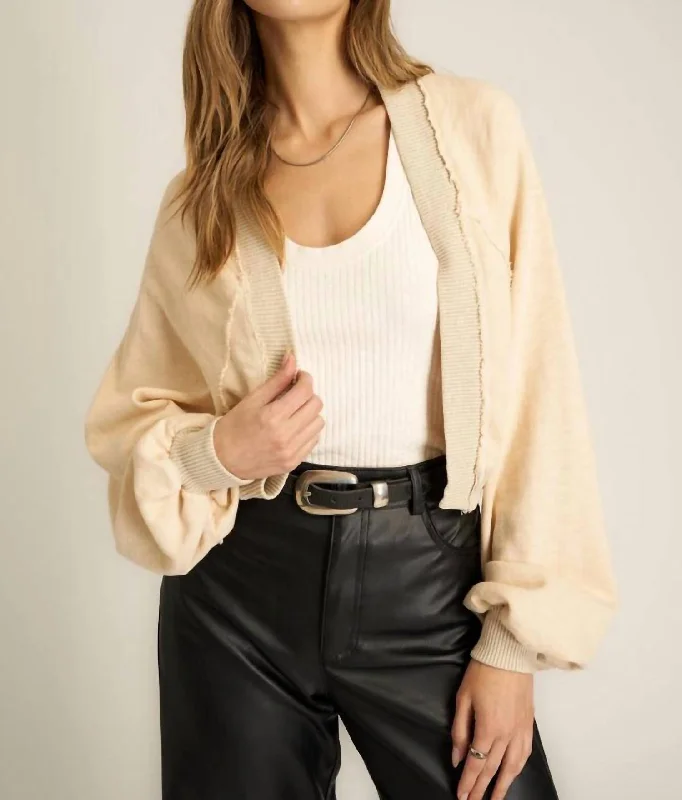 Women's Clothing For Casual Outings Nieves Seamed Shrug In Mother Of Pearl