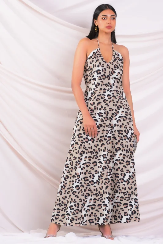 Women's Clothing Sets Leopard Print Maxi Dress