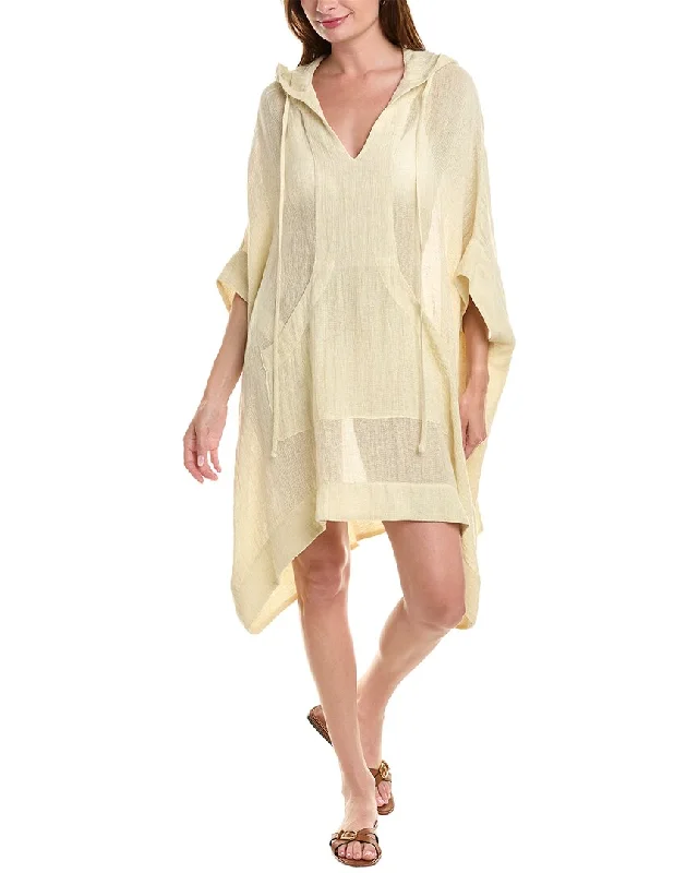 Women's Seasonal Wardrobe Clothing Lisa Marie Fernandez Hooded Linen-Blend Poncho
