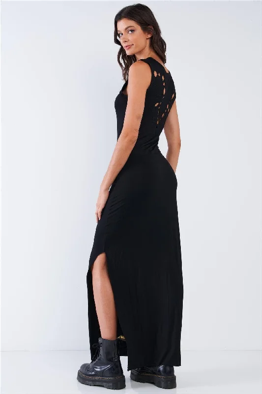 Chic Clothing For Women Comfy Soft Cookie Cutter Pattern Skin Tight Maxi Dress