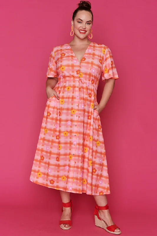 Women's Holiday Clothes Marley Floral Gingham Dress