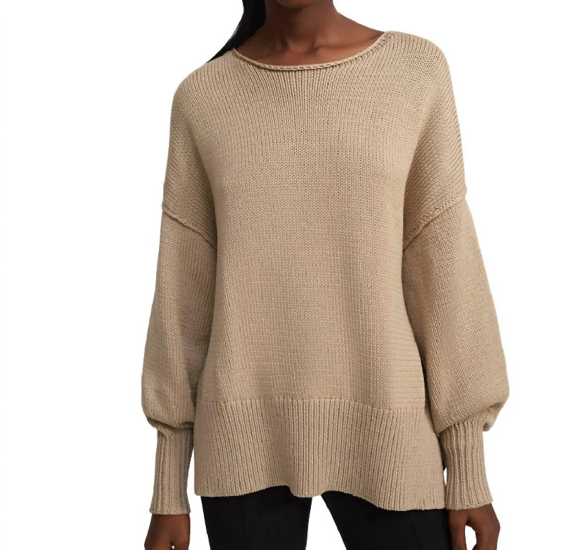 Affordable Trendy Clothes For Women Cotton Chainette Chunky Pullover Sweater In Light Oat Affordable Trendy Clothes For Women Cotton Chainette Chunky Pullover Sweater In Light Oat