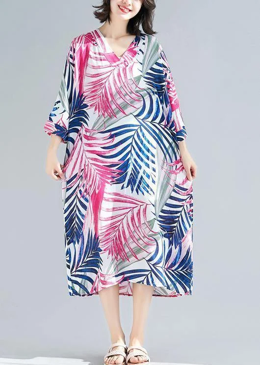 Chic Clothes For Women Handmade rose print cotton Women v neck tie waist A Line summer Dresses Chic Clothes For Women Handmade rose print cotton Women v neck tie waist A Line summer Dresses