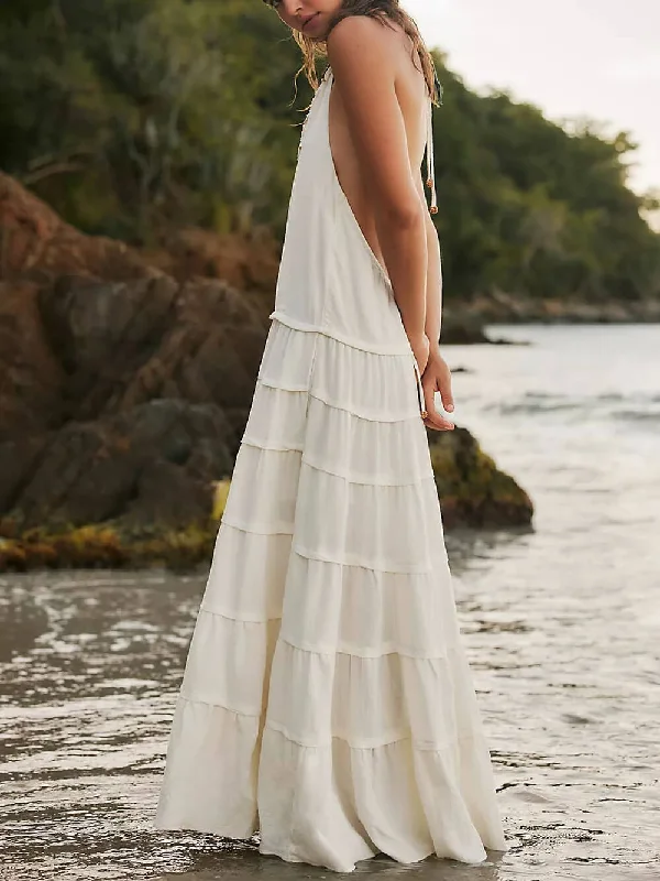 Women's Fashion Clothes Somewhere Sunny Strappy Hanging Graceful Neck Drop-Waist Maxi Dress Women's Fashion Clothes Somewhere Sunny Strappy Hanging Graceful Neck Drop-Waist Maxi Dress