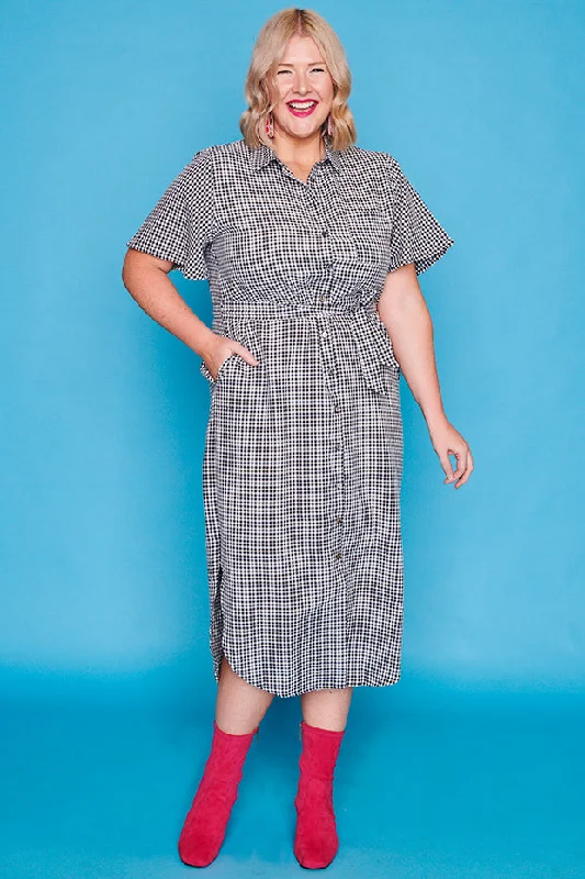 Women's Party Clothes Between The Lines Black Gingham Dress