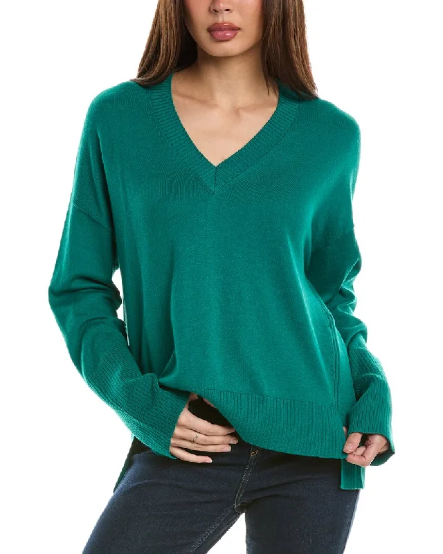Women's High-End Clothing Hannah Rose High-Low Cashmere-Blend Sweater