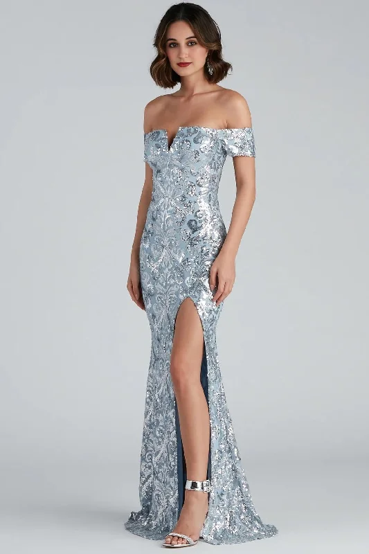 Comfortable Lounge Clothing Carter Sequin Scroll A-Line Formal Dress