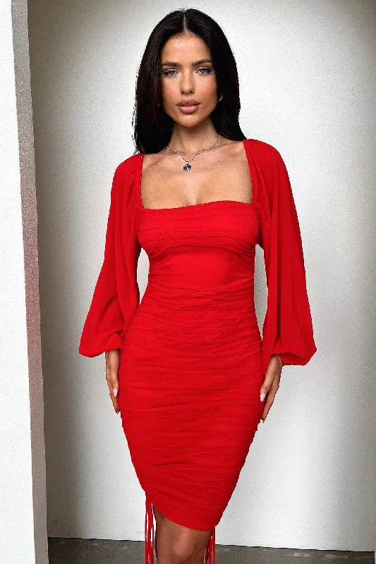 Sale On Sale Lorde Midi Dress - Red