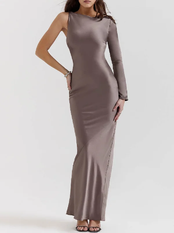 Luxury Women's Clothes Smoke One Stylish Sleeve Maxi Dress