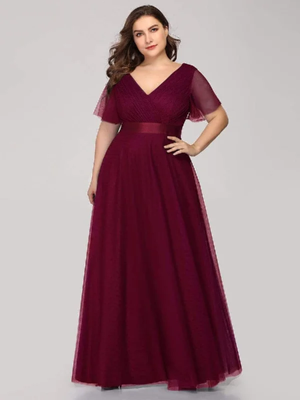 Affordable Trendy Clothes For Women Women's Floor-Length Plus Size Bridesmaid Dress with Short Sleeve Affordable Trendy Clothes For Women Women's Floor-Length Plus Size Bridesmaid Dress with Short Sleeve
