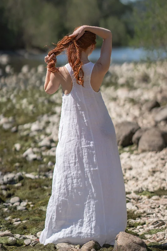 Comfortable Women's Clothing Minimalist Long Linen Dress
