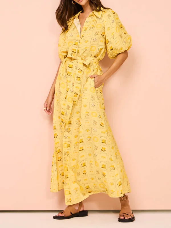 Stylish Clothes For Women Featured Ethnic Style Loose Graceful Printed Button Shirt Maxi Dresses Stylish Clothes For Women Featured Ethnic Style Loose Graceful Printed Button Shirt Maxi Dresses