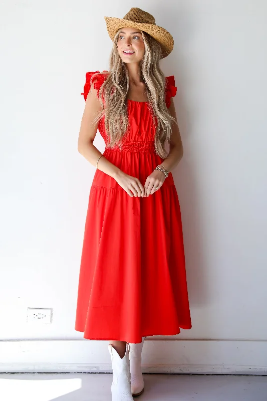 Elegant Styles FINAL SALE - Romantic Babe Red Maxi Dress