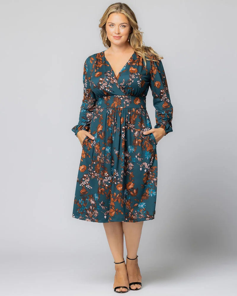 Women's Contemporary Clothing Diana Long Sleeve Midi Dress
