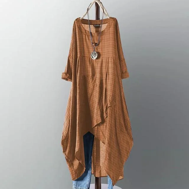Women's Formal Clothes Casual Long Sleeve Asymmetrical Shirt Dress