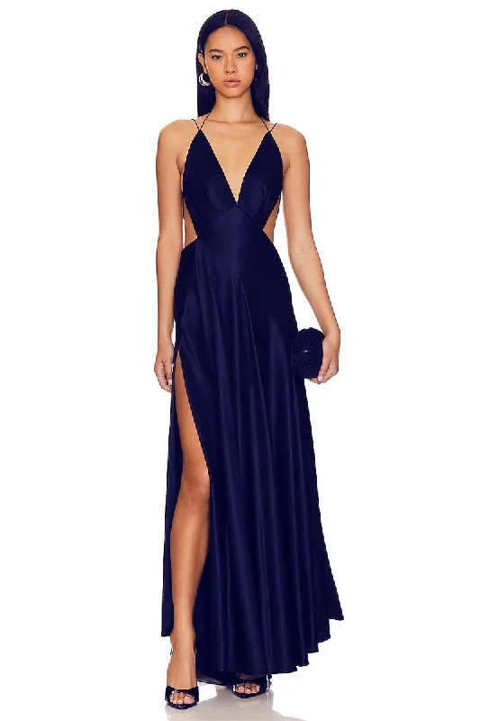 Wardrobe Essentials Leslie Satin Strappy Maxi Dress